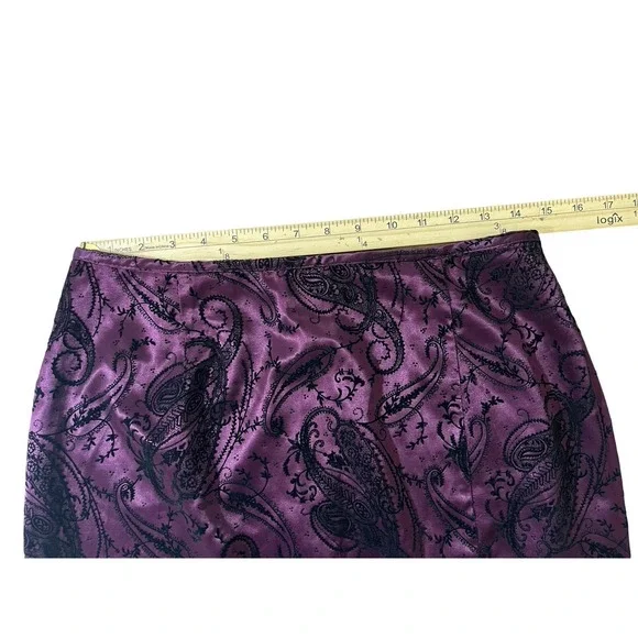 Vtg Fashion Bug S Purple Black Velvet Burnout Maxi Skirt Witchy Whimsigoth Vamp - Picture 4 of 6
